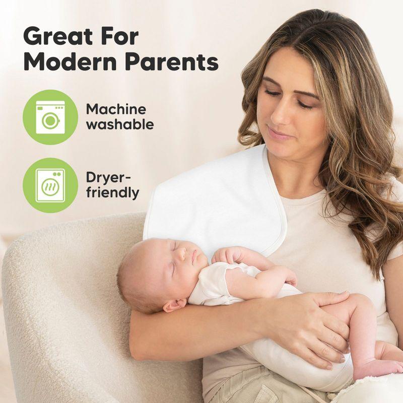 KeaBabies 5pk Urban Baby Burp Cloths, Organic Burping Cloth for Babies, Burp Rags for Baby Girls, Boys  (Soft White)