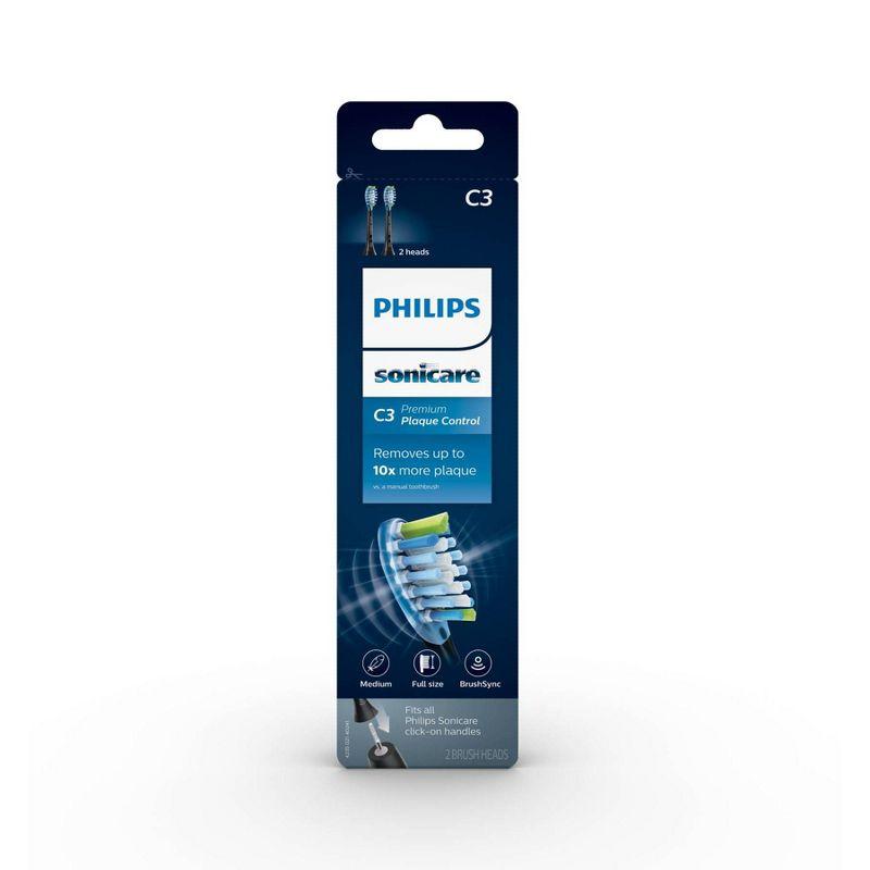 Philips Sonicare C3 Premium 2-in-1 Plaque & Whiten Replacement Electric Toothbrush Head - HX9042/95 - Black - 2pk