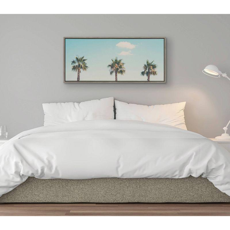 18" x 40" Sylvie A Trio of Palm Trees by Laura Evans: Modern Nautical Decor, Framed Canvas - Kate & Laurel All Things Decor