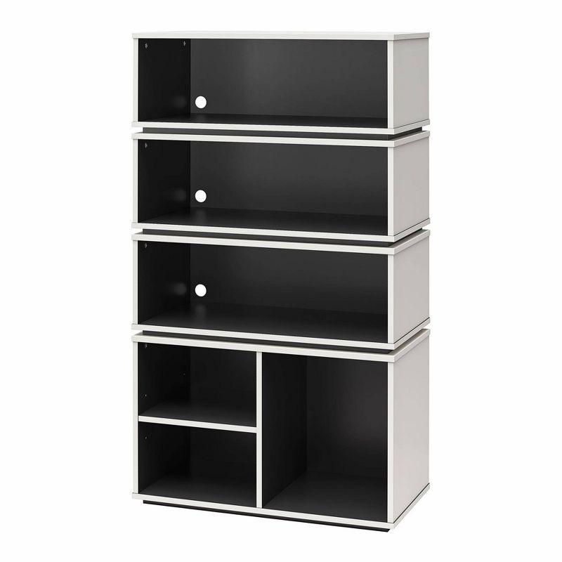 55.04" Shadow Gaming and Collectable Display Storage Bookcase White/Matte Black - NTENSE