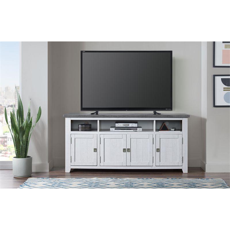 Foundry 65" TV Stand White Stain with Gray Top - Martin Svensson Home