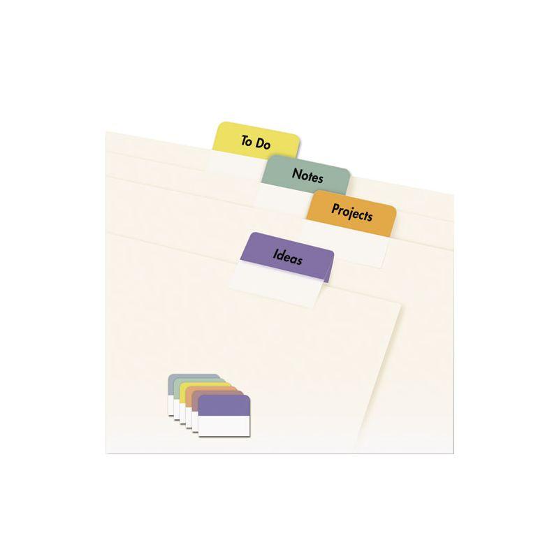 Avery Printable Plastic Tabs with Repositionable Adhesive, 1/5-Cut, Assorted Colors, 1.25" Wide, 96/Pack