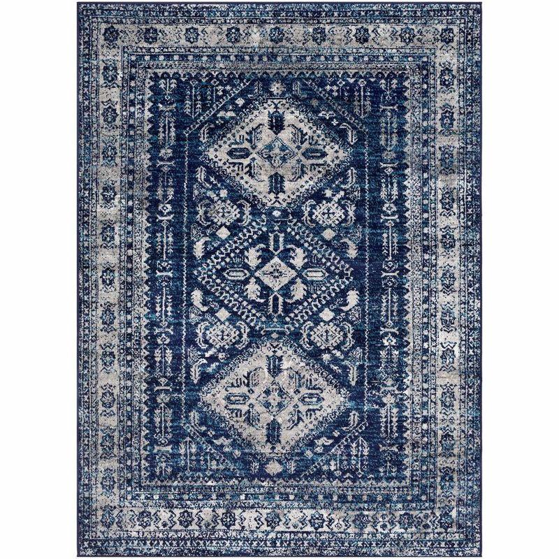 Livabliss Monte Carlo 6'7"x9' Rectangle Woven Indoor Area Rugs Navy