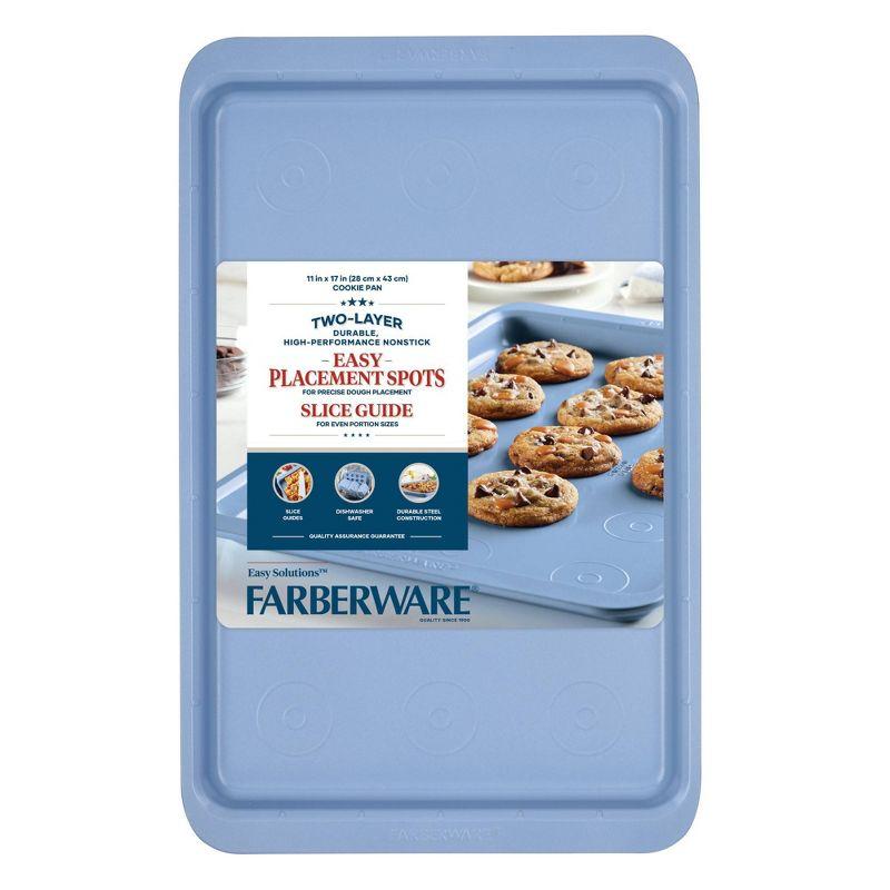 Farberware Easy Solutions 11"x17" Nonstick Steel Bakeware Cookie Pan Baking Sheet - Blue: Dishwasher-Safe Rectangle Sheet