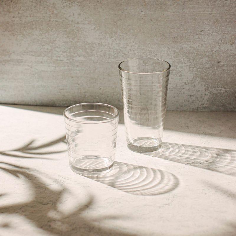 Textiles Hub Hoops 16-Piece Tumbler And Rocks Glass Set