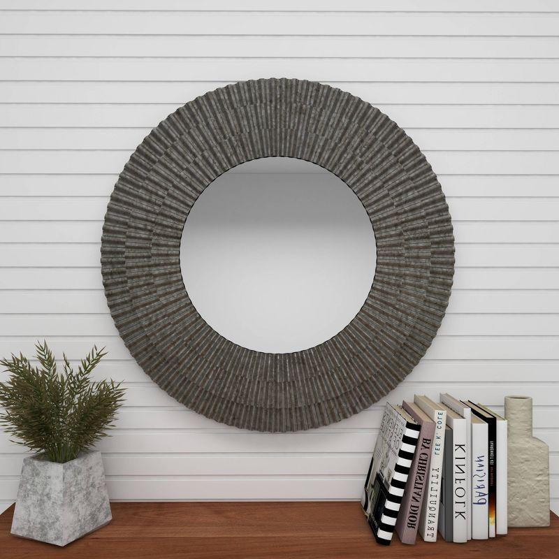 Farmhouse Metal Wall Mirror Gray - Olivia & May