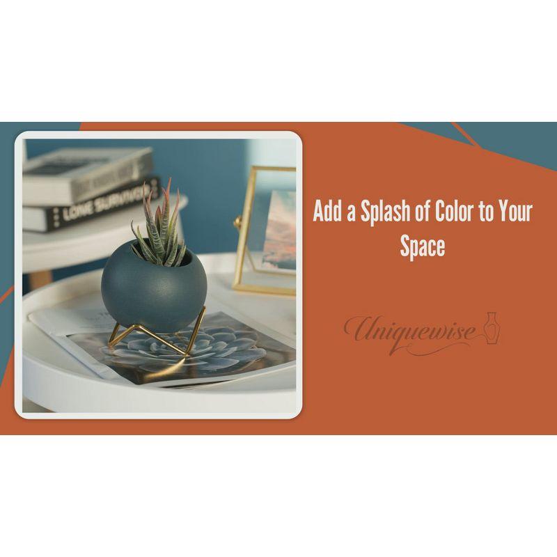 Fabulaxe Small Modern Ceramic Flower Vase for Living Room, Home Office Table, Dining Room and Entryway, Yellow