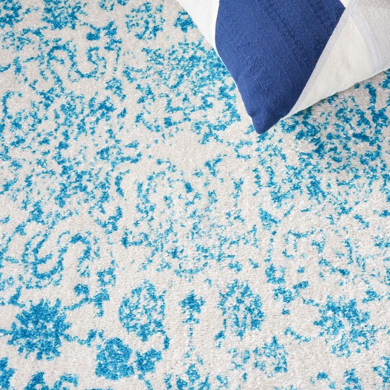 Adirondack ADR109 Non-Shedding Power Loomed Indoor Runner Rug - Ivory/Teal - 2'6"x8' - Safavieh