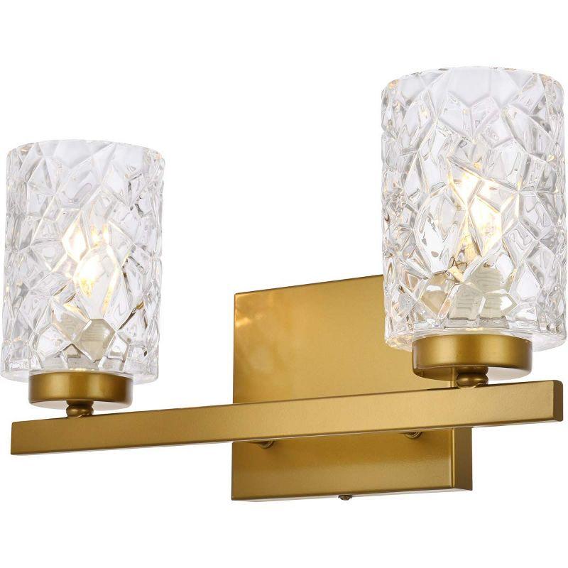 Elegant Lighting Cassie 2 lights bath sconce in brass with clear shade