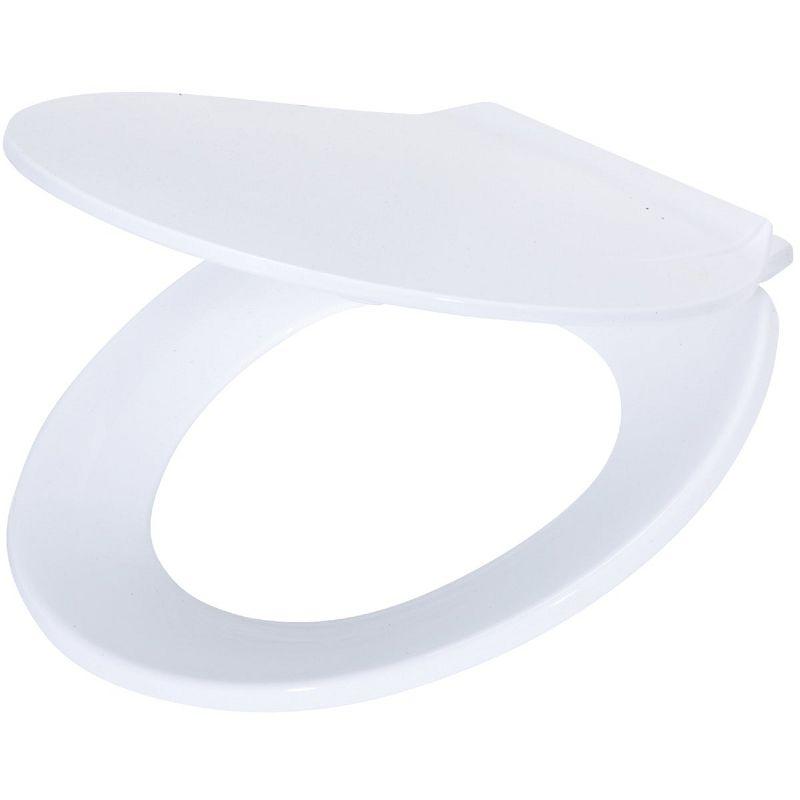 Home Impressions  Round Closed Front White Plastic Toilet Seat 445352