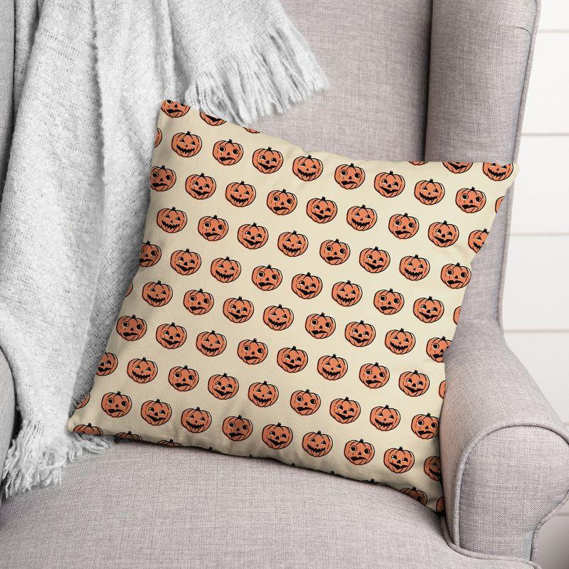 Creative Products Trick or Treat Pumpkins Pattern 18 x 18 Indoor / Outdoor Pillow