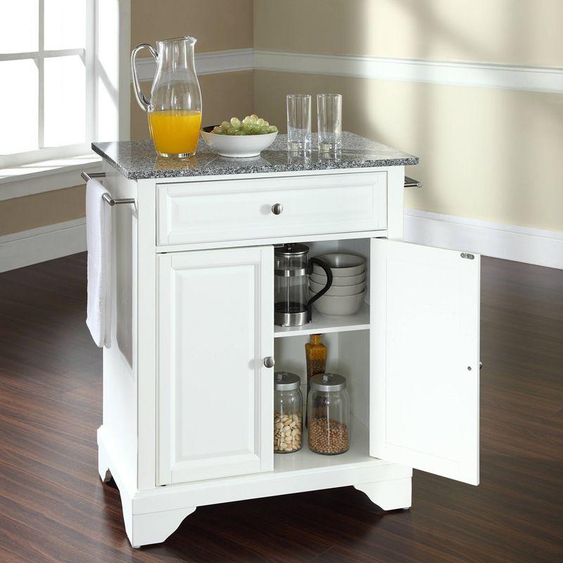 Lafayette Granite Top Portable Kitchen Island/Cart White/Gray - Crosley