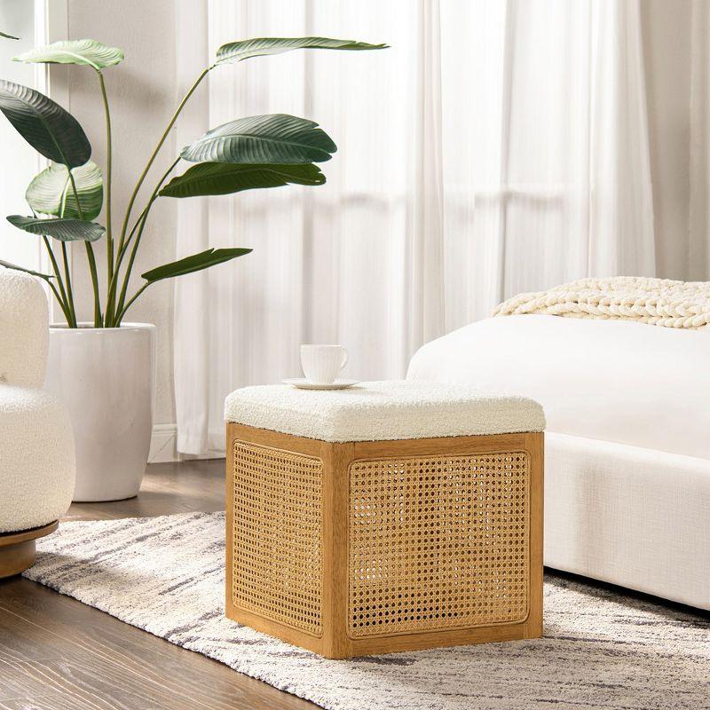 Jennifer Taylor Home Nina 18" Cane Webbing Cube Ottoman