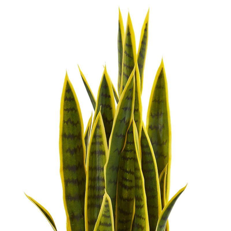 33" x 8" Artificial Sansevieria Plant with Planter - Nearly Natural