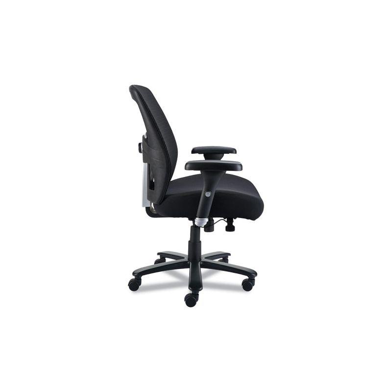 Black Mesh and Fabric Executive Swivel Chair with Adjustable Arms