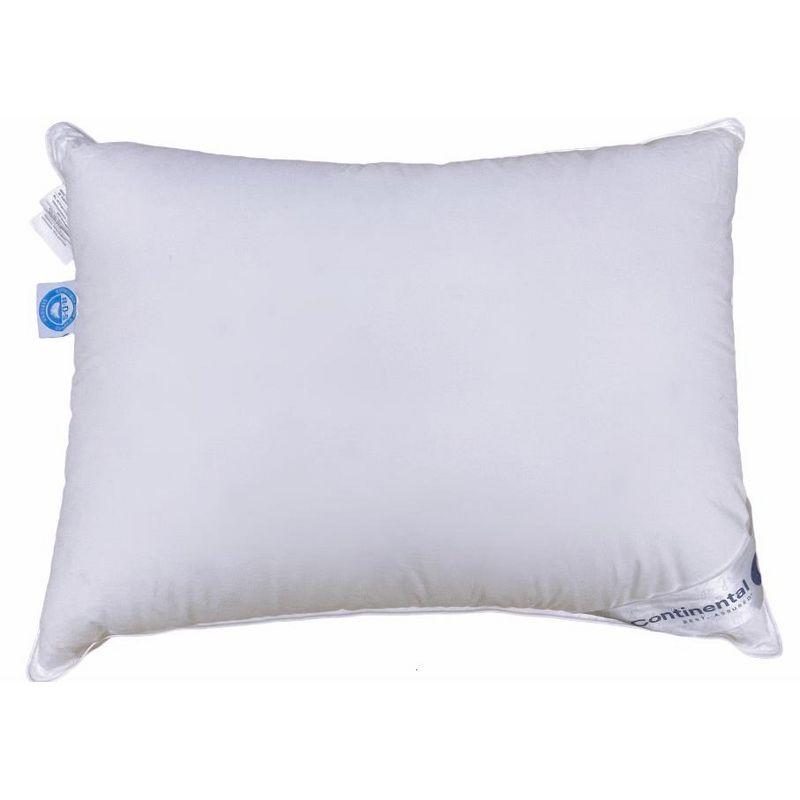 ContinentalBedding Continental Bedding 550FP Firm Down Pillow, 1-Pack, 550FP, 75% Down 25% Feather, 400TC 100% Cotton Shell