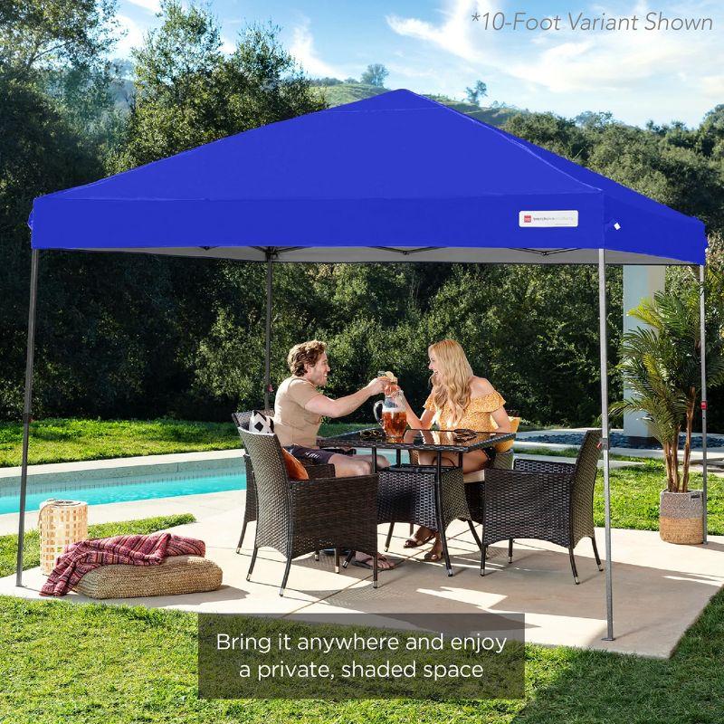 Best Choice Products 8x8ft Easy Setup Pop Up Canopy w/ 1-Button Setup, Wheeled Case, 4 Weight Bags