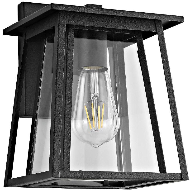 Stern Outdoor Wall Lantern - PLT4004 - Clear/Black - Safavieh