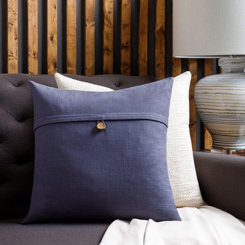 Rouvroy 22" Charcoal Polyester Square Pillow Cover