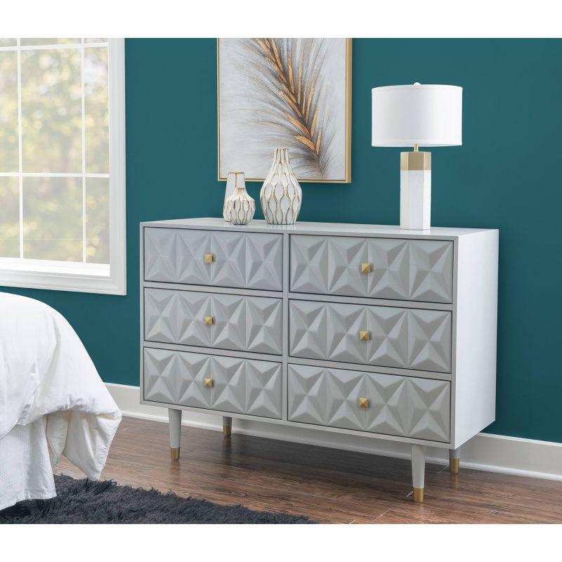 6 Drawer Geo Textured Dresser - Linon