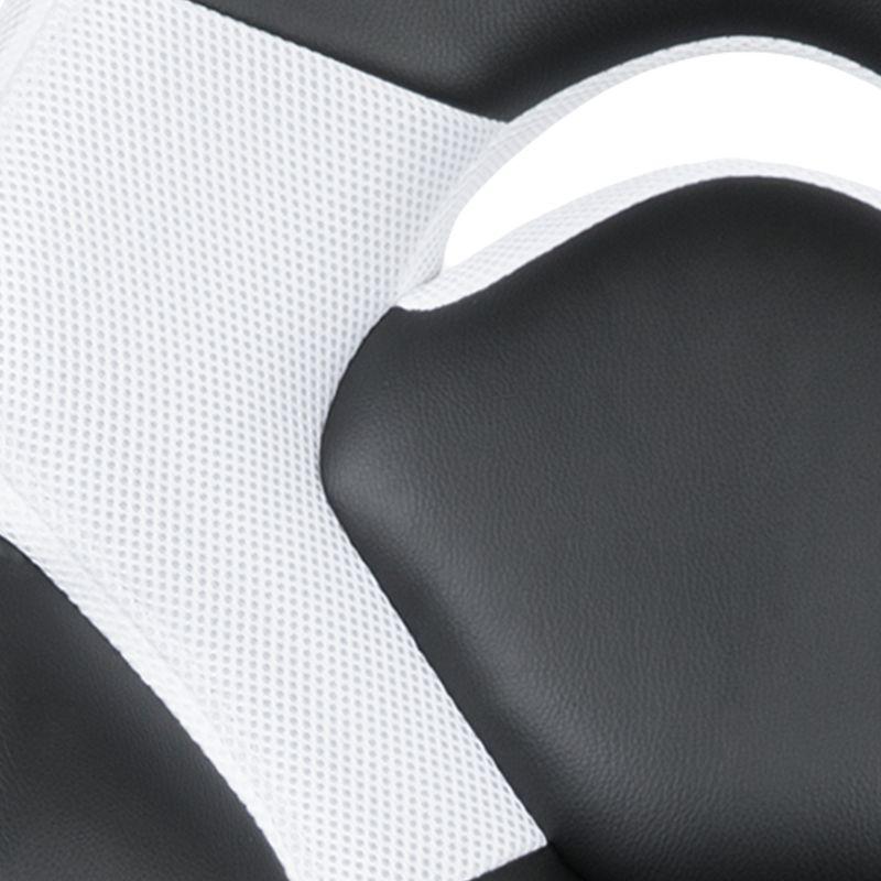 Flash Furniture X10 Gaming Chair, Racing Ergonomic Office Chair, Height Adjustable Swivel Computer Chair with Flip-Up Arms, White/Black LeatherSoft