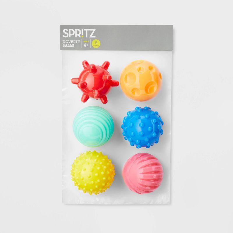 6ct Textured Balls Party Favors - Spritz™: Bouncy Stress Toys, Easter Egg Fillers, Kids' Multi-Colored Party Fun