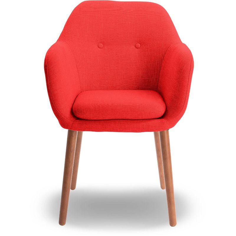 Chic French Red Mid-Century Accent Chair with Tapered Legs