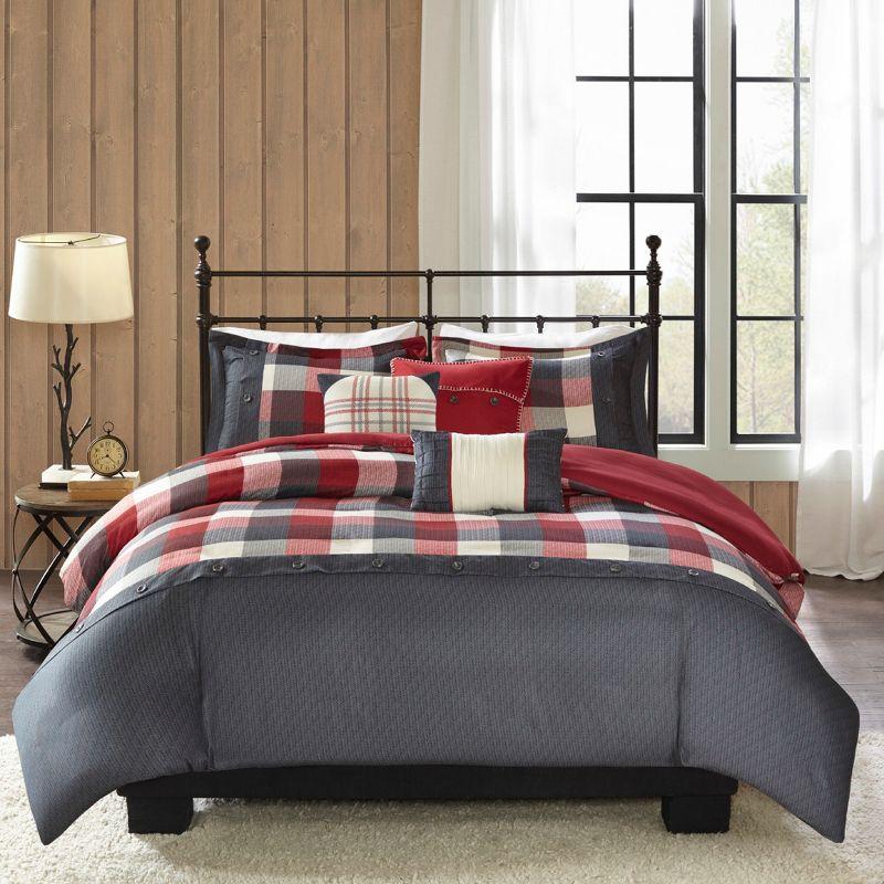 Ridge 6 Piece Herringbone Duvet Cover Set