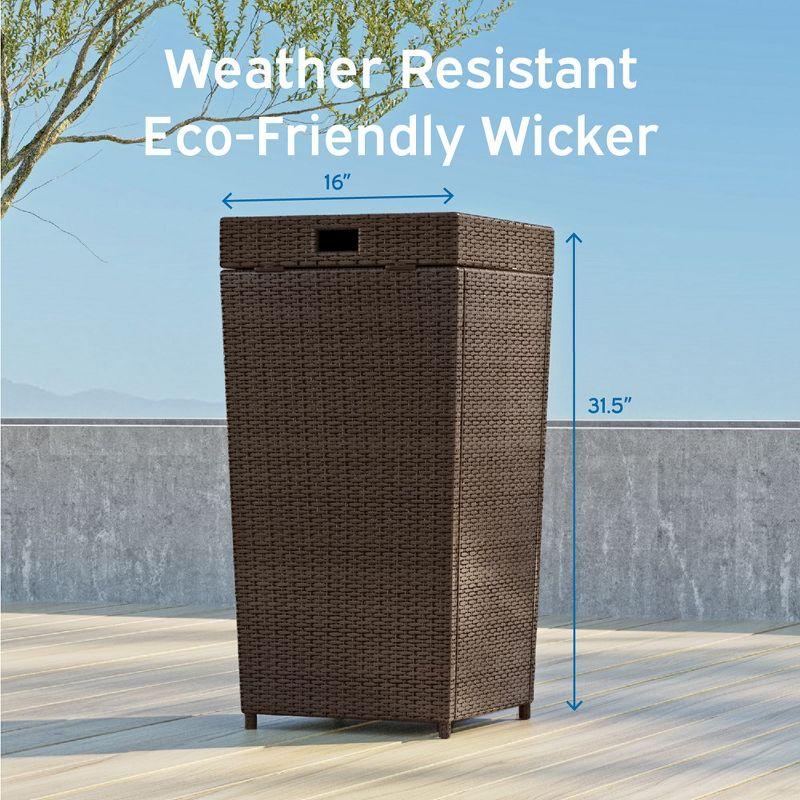 Nestl 35 Gallon Wicker Rattan Outdoor Trash Can