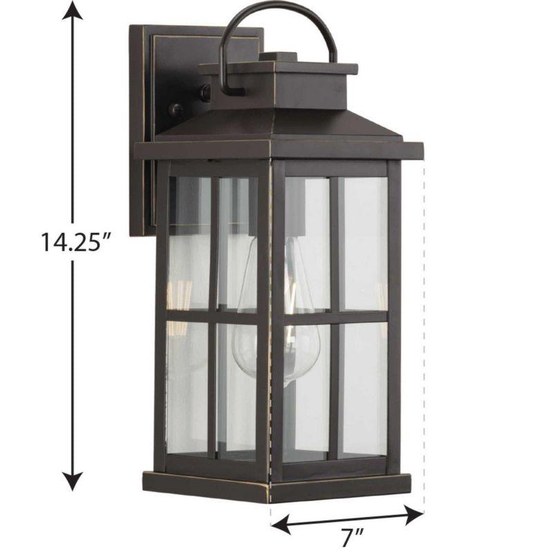 Progress Lighting Williamston 1-Light Antique Bronze Outdoor Wall Lantern with Clear Glass Shade