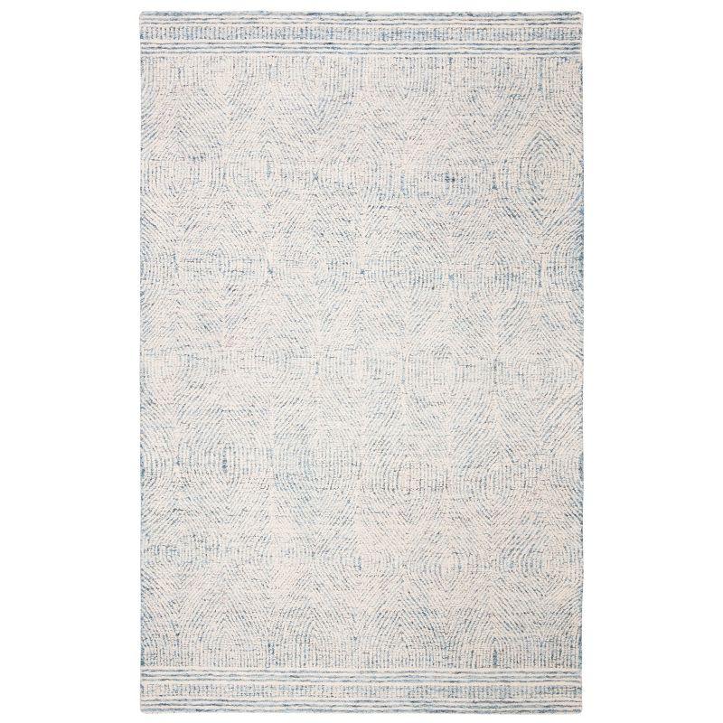 Abstract ABT340 Handmade Indoor Area Rug - Ivory/Blue - 9'x12' - Safavieh