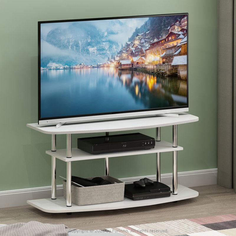 Furinno 3-Tier No Tools TV Stand Entertainment Center Hold up to 46" TV White Oak