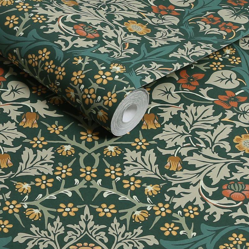 William Morris at Home Blackthorn Deep Green Wallpaper