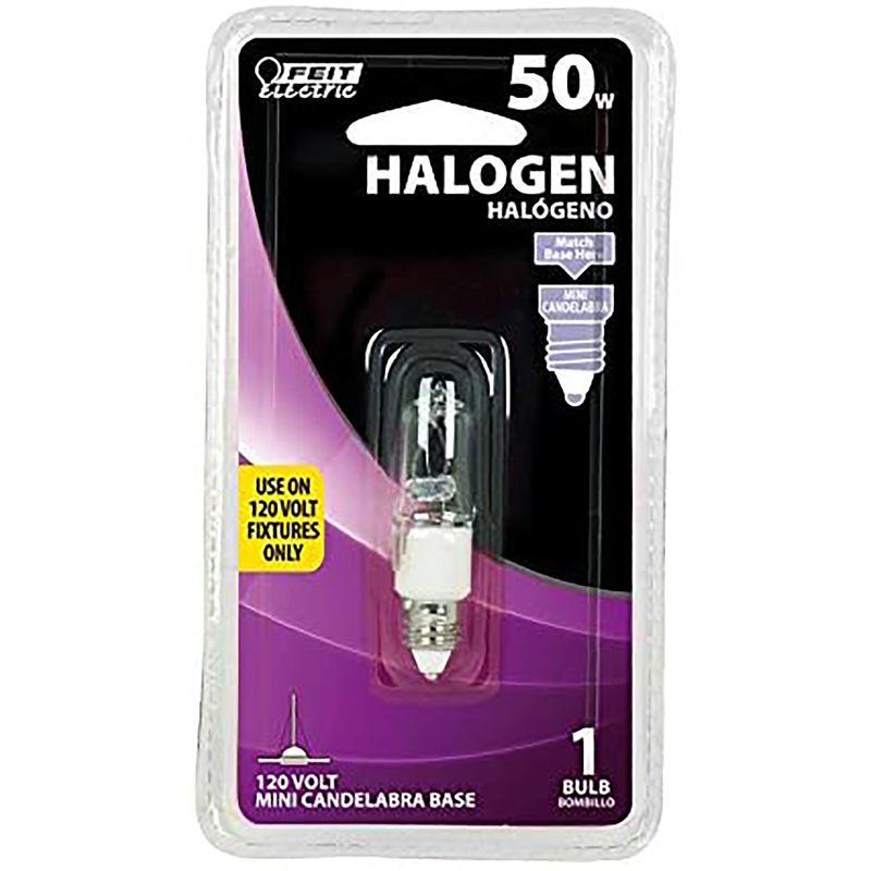 Clear 50W Halogen Mini Candelabra Base Bulb