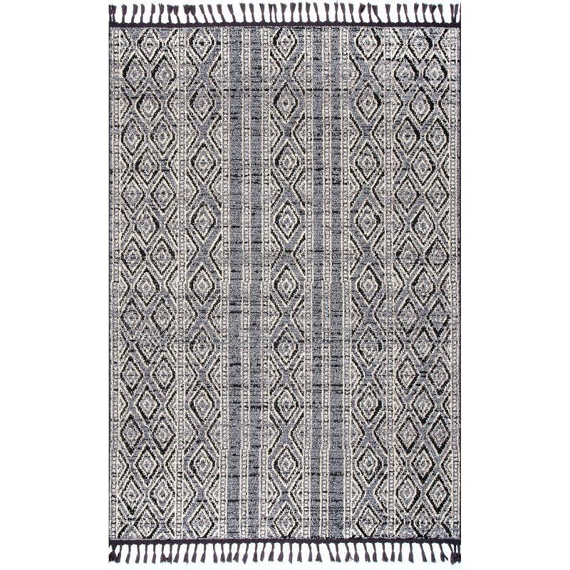 Nuloom Chenoa Striped Global Tassel Indoor Area Rug, 5' x 8', Gray