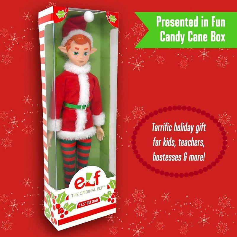 Mini Poseable Christmas Elf Doll with Red and Green Outfit