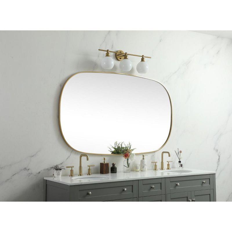 Brass Finish Full Length Rectangular Bathroom Mirror