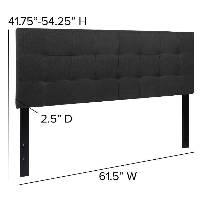 Flash Furniture Bedford Tufted Upholstered Queen Size Headboard in Black Fabric