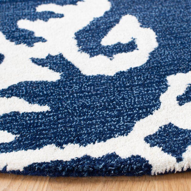 Wyndham WYD323 Hand Tufted Indoor Area Rug - Royal Blue/Ivory - 7'x7' - Safavieh