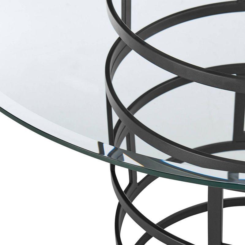 Armen Living Diaz Round Glass Dining Table