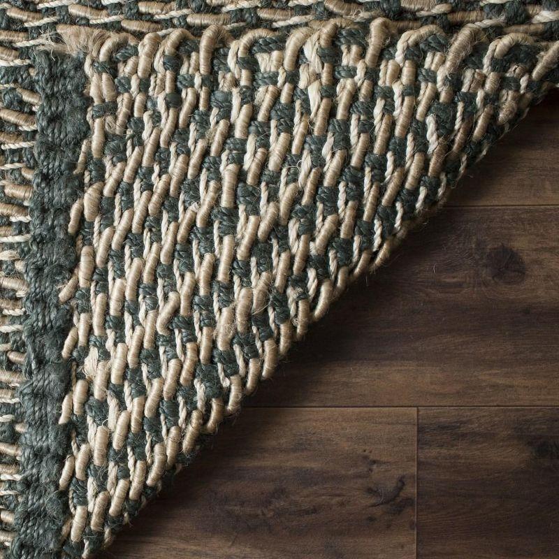 Coastal Charm Hand-Woven Jute Area Rug, 5' x 8', Blue and Natural