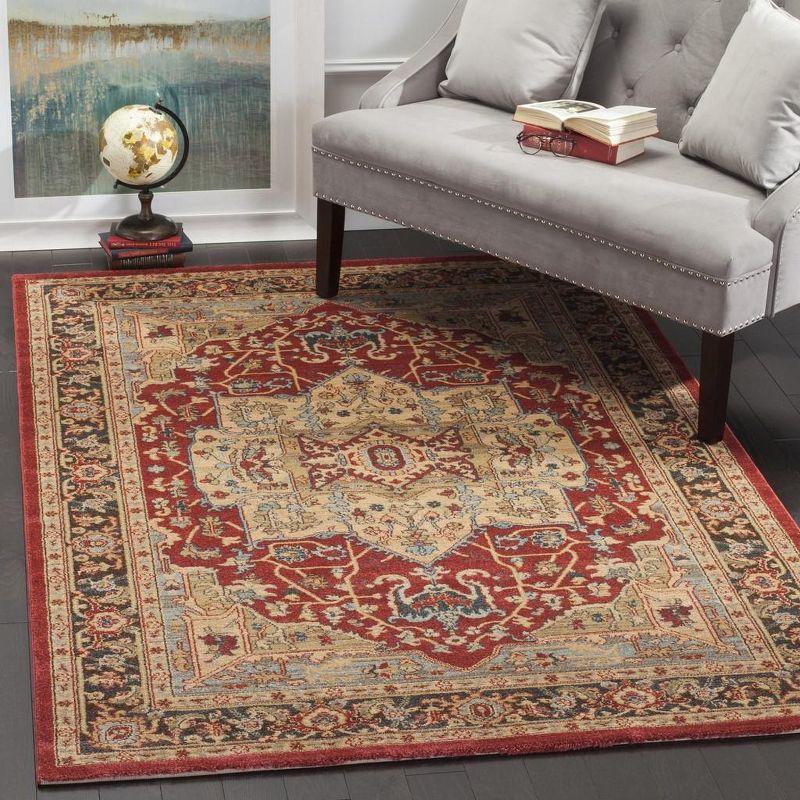 Mahal MAH625 Power Loomed Indoor Area Rug - Natural/Navy - 4'x5'7" - Safavieh.