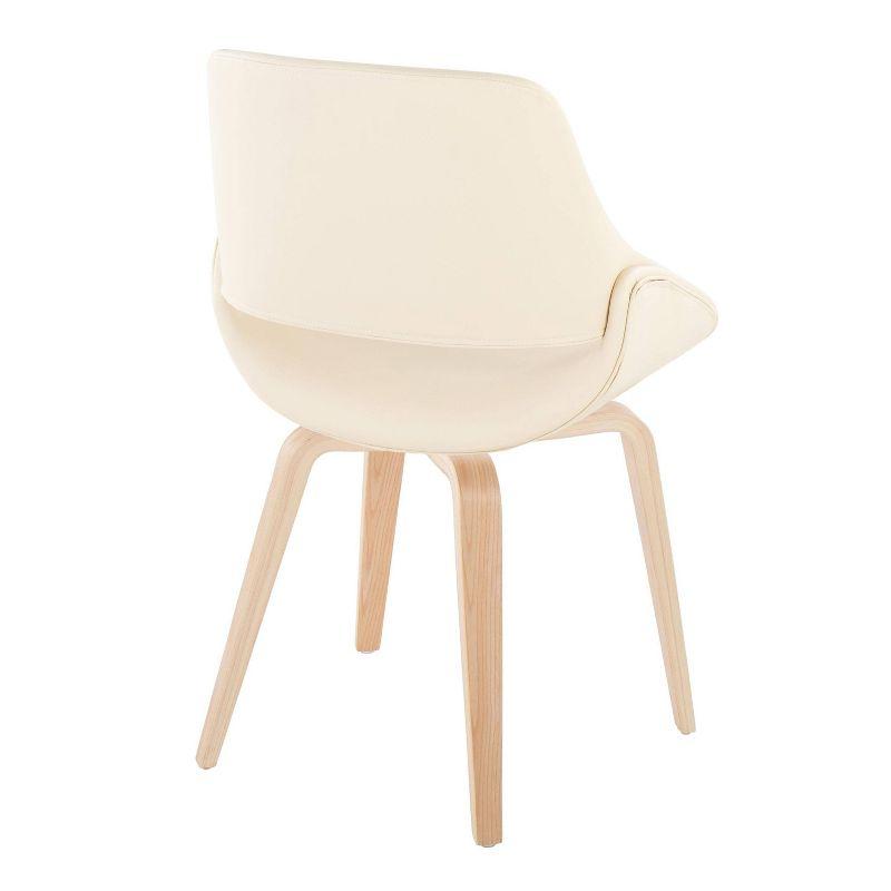 Set of 2 Fabrico Dining Chairs Natural/Cream PU - LumiSource