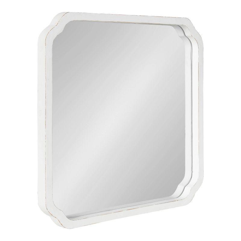 Kate & Laurel All Things Decor 24"x24" Marston Farmhouse Rectangle Wall Mirror White: No Assembly, Wood Frame, Wall Mounted