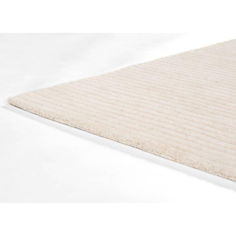 Momeni 2'x4' Asher Solid Handloomed Area Rug White: Wool, Medium Pile, Handmade, Indoor, Accent Rug
