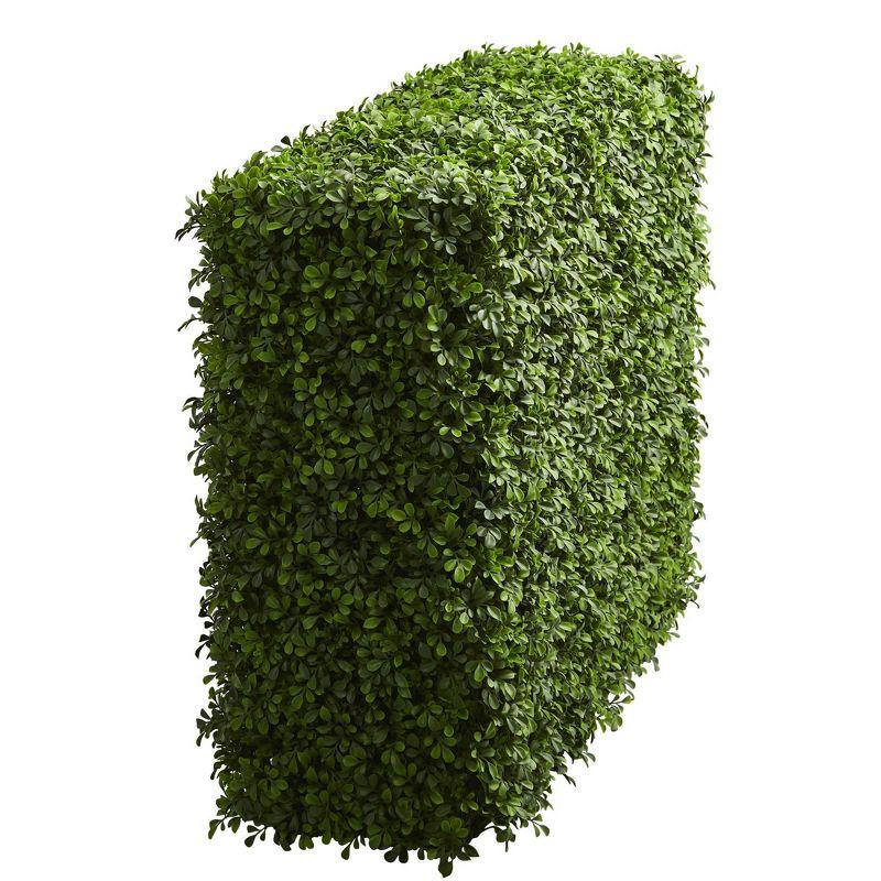 39" Boxwood Artificial Hedge - Nearly Natural: Faux Plant Divider, Mid-Century Modern Decor, Indoor/Outdoor Use