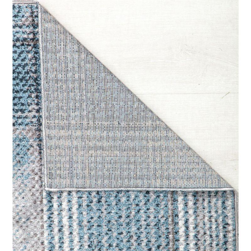 Baltic Rapids Blue Plaid 5' x 7' Synthetic Area Rug