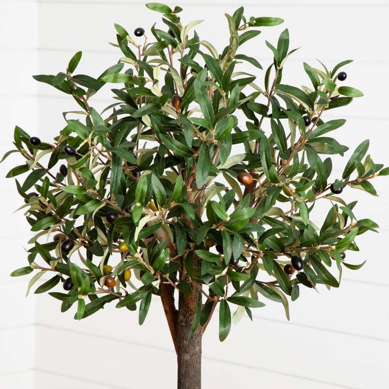Primrue 4.5ft. Olive Double Topiary Silk Tree