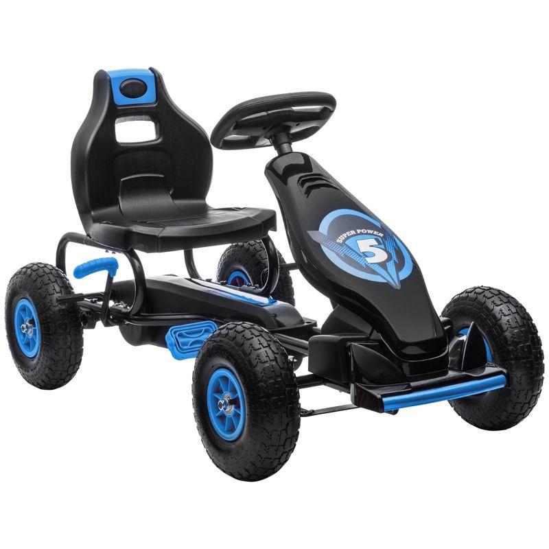 Blue Ergonomic Pedal Go Kart with Wear-Resistant Tread