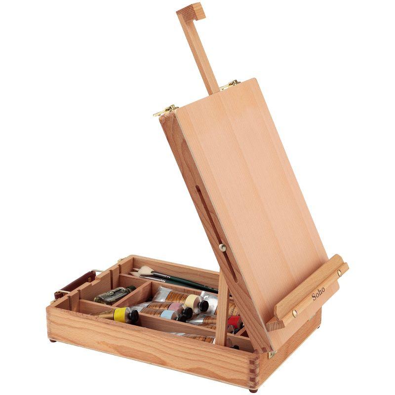 Beechwood Adjustable Table Easel and Sketch Box with Storage